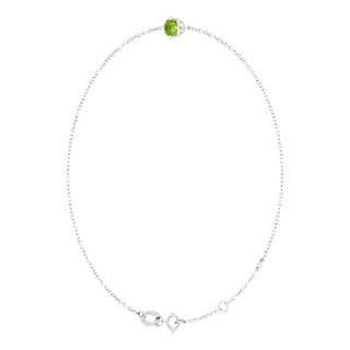 14K White 4 mm Natural Peridot 6 1/2-7 1/2" Bracelet