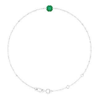Platinum 5 mm Lab-Grown Emerald 6 1/2-7 1/2" Bracelet