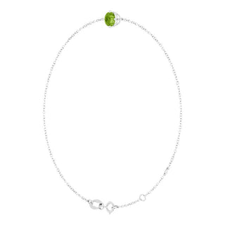 Platinum 5 mm Natural Peridot 6 1/2-7 1/2" Bracelet