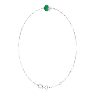 Platinum 5 mm Lab-Grown Emerald 6 1/2-7 1/2" Bracelet