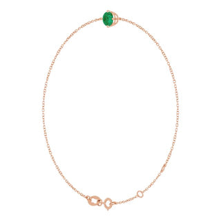 14K Rose 5 mm Lab-Grown Emerald 6 1/2-7 1/2" Bracelet