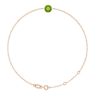 14K Rose 6 mm Natural Peridot 6 1/2-7 1/2" Bracelet