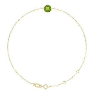 14K Yellow 6 mm Natural Peridot 6 1/2-7 1/2" Bracelet