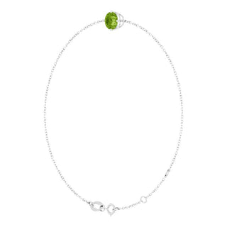 14K White 6 mm Natural Peridot 6 1/2-7 1/2" Bracelet