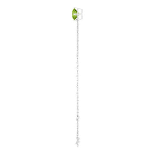14K White 6 mm Natural Peridot 6 1/2-7 1/2" Bracelet