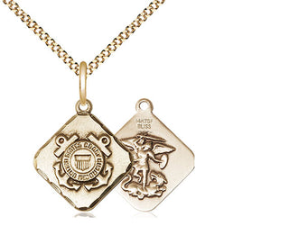 14kt Gold Filled Coast Guard Diamond Medal Religious Jewelry