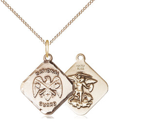 14kt Gold Filled National Guard Diamond Medal Religious Jewelry