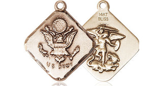 14kt Gold Army Diamond Medal