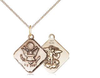 14kt Gold Army Diamond Medal