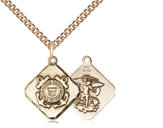 14kt Gold Coast Guard Diamond Medal