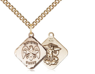 14kt Gold National Guard Diamond Medal