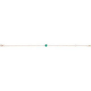 14K Rose Natural Emerald  6 1/2-7-1/2" Bracelet