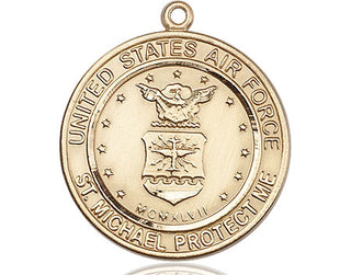 14kt Gold Filled Air Force St Michael Medal Engraved Catholic Saint Jewelry