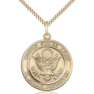 14kt Gold Filled Army St Michael Medal Catholic Jewelry Engraved Catholic Saint Jewelry