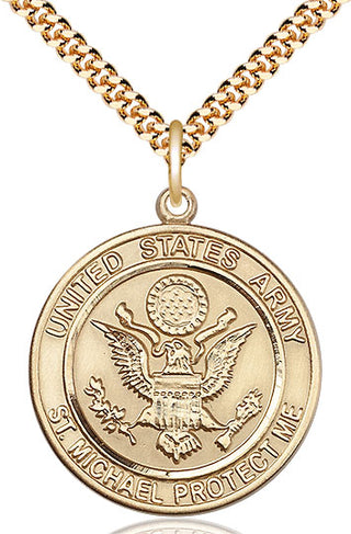 14kt Gold Filled Army St Michael Medal Catholic Jewelry Engraved Catholic Saint Jewelry