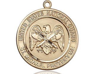 14kt Gold Filled National Guard St Michael Medal Engraved Catholic Saint Jewelry