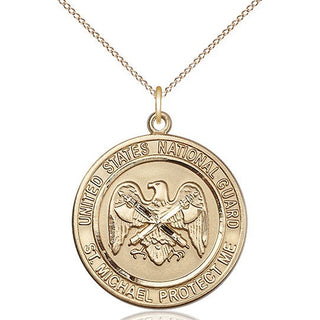 14kt Gold Filled National Guard St Michael Medal Catholic Jewelry Engraved Catholic Saint Jewelry