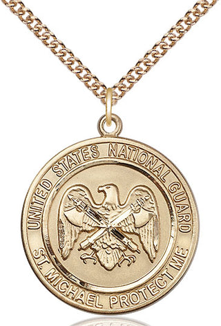 14kt Gold Filled National Guard St Michael Medal Catholic Jewelry Engraved Catholic Saint Jewelry