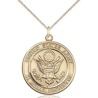 14kt Gold Army St Michael Medal Engraved Catholic Saint Jewelry