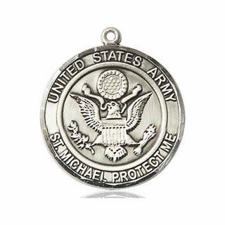 Pewter Army St Michael Medal Engraved Catholic Saint Jewelry