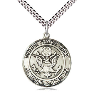 Pewter Army St Michael Medal Catholic Jewelry Engraved Catholic Saint Jewelry