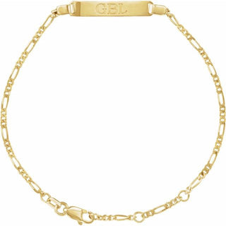 14K Yellow Adjustable Figaro Adjustable Identification 6-7" Bracelet