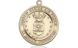 14kt Gold Filled Air Force St Michael Medal Engraved Catholic Saint Jewelry