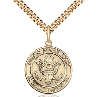 14kt Gold Filled Army St Michael Medal Religious Jewelry Engraved Catholic Saint Jewelry