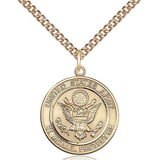 14kt Gold Filled Army St Michael Medal Religious Jewelry Engraved Catholic Saint Jewelry