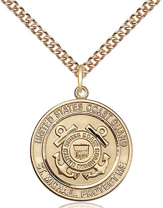 14kt Gold Filled Coast Guard St Michael Medal Religious Jewelry Engraved Catholic Saint Jewelry