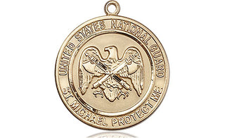 14kt Gold Filled National Guard St Michael Medal Engraved Catholic Saint Jewelry