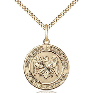 14kt Gold Filled National Guard St Michael Medal Religious Jewelry Engraved Catholic Saint Jewelry