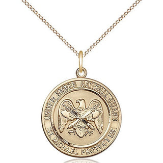 14kt Gold Filled National Guard St Michael Medal Religious Jewelry Engraved Catholic Saint Jewelry