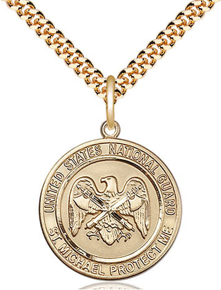 14kt Gold Filled National Guard St Michael Medal Religious Jewelry Engraved Catholic Saint Jewelry
