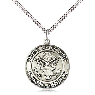 Sterling Silver Army St Michael Medal Religious Jewelry Engraved Catholic Saint Jewelry