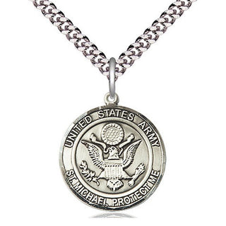 Sterling Silver Army St Michael Medal Religious Jewelry Engraved Catholic Saint Jewelry