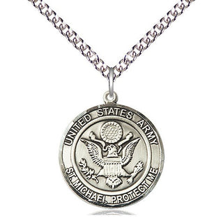 Sterling Silver Army St Michael Medal Religious Jewelry Engraved Catholic Saint Jewelry