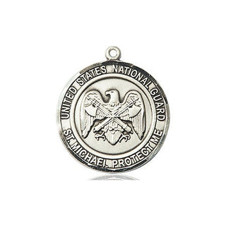 Sterling Silver National Guard St Michael Medal Engraved Catholic Saint Jewelry