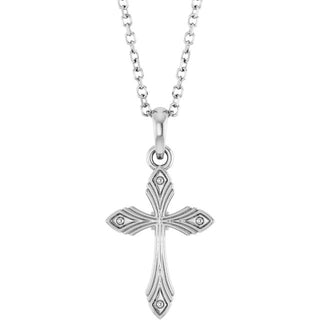 Sterling Silver Vintage-Inspired Cross 16-18" Necklace