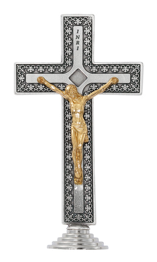 5-inch Two-Tone Standing Crucifix Boxed