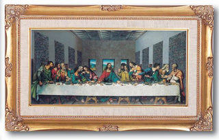 Last Supper By Da Vinci 11X19 Goldleaf Wood Frame