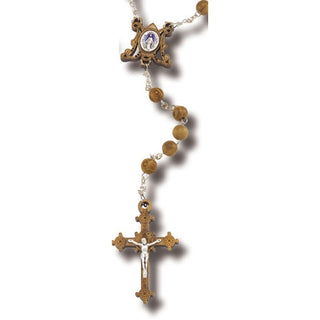 Olive Wood Rosary with Miraculous Center