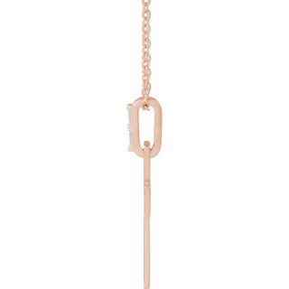 14K Rose .03 CTW Natural Diamond Cross 16-18" Necklace Mounting