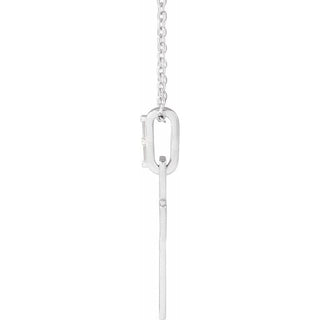 Sterling Silver .03 CTW Natural Diamond Cross 16-18" Necklace Mounting