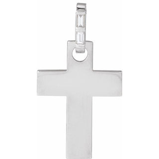 Platinum .03 CTW Natural Diamond Cross Pendant