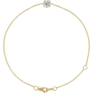 14K Yellow 1/5 CT Natural Diamond 6 1/2-7-1/2" Bracelet