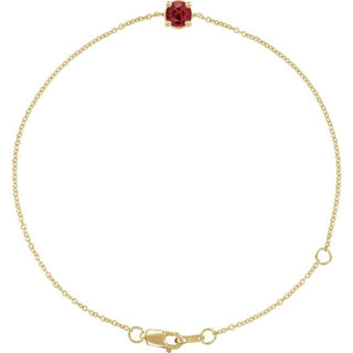 14K Yellow Natural Ruby  6 1/2-7-1/2" Bracelet