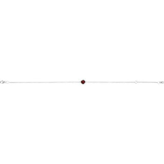 Sterling Silver Natural Mozambique Garnet  6 1/2-7-1/2" Bracelet