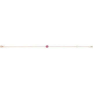 14K Rose Natural Pink Tourmaline  6 1/2-7-1/2" Bracelet