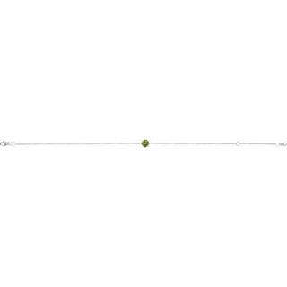 14K White Natural Peridot  6 1/2-7-1/2" Bracelet